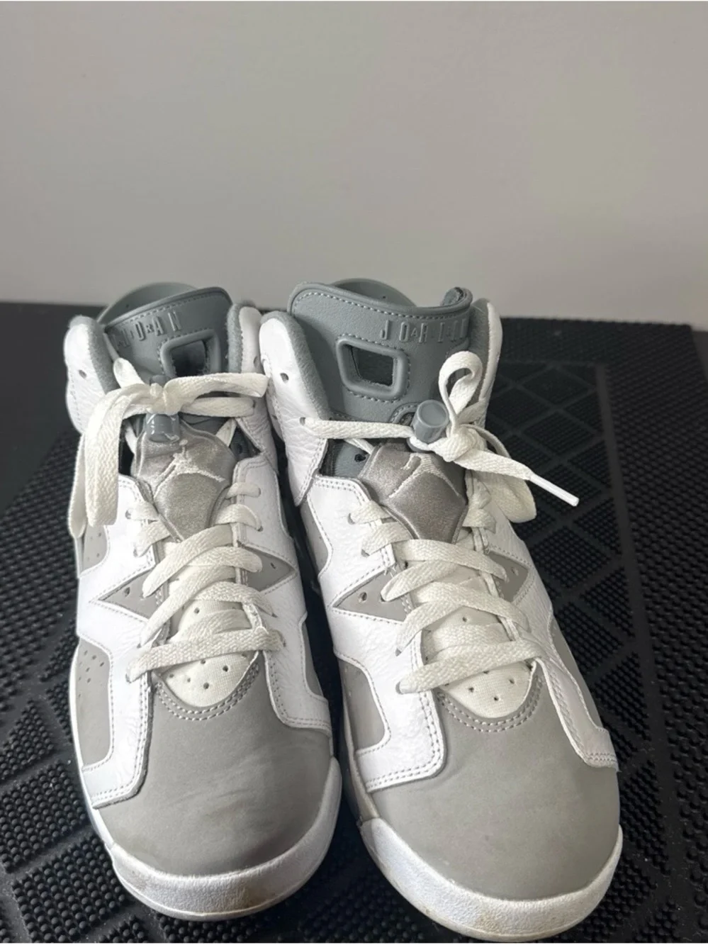Jordan Kids White and Gray High-Top Sneakers